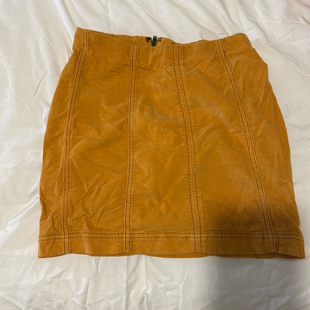 mustard yellow Free People corduroy skirt